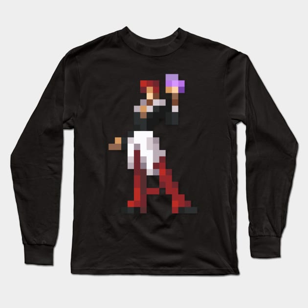 Iori low-res pixelart Long Sleeve T-Shirt by JinnPixel